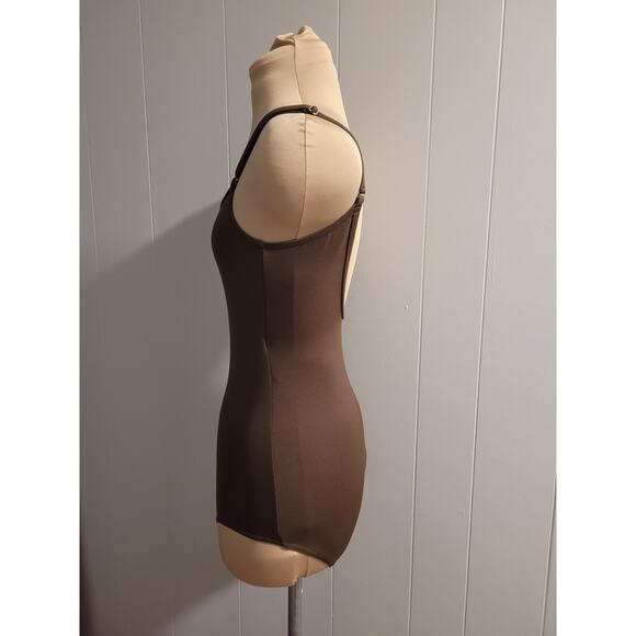 Capezio Dark Brown Women's Size Medium Convertible Spaghetti Strap Tank Leotard - Picture 4 of 8